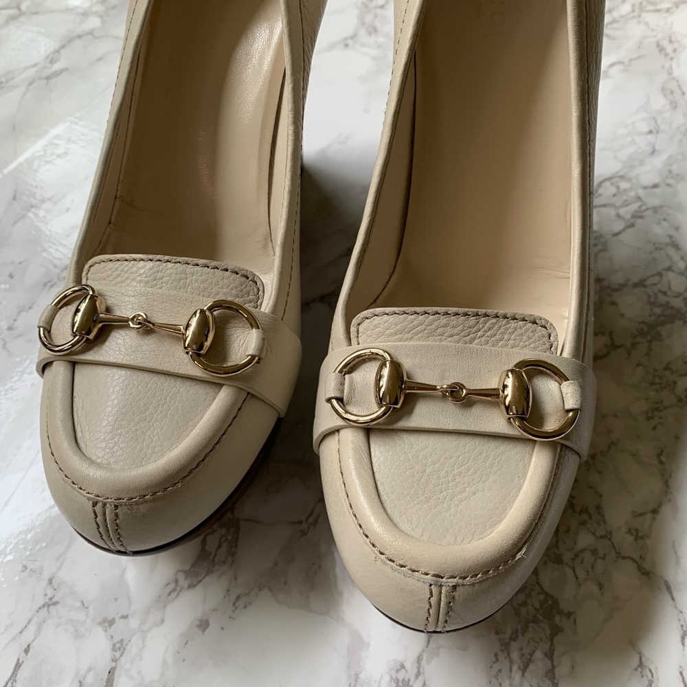 Gucci Horsebit Wooden Wedges